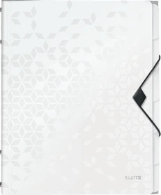 Leitz WOW Ordnungsmappe, 6 Fächer, A4, weiß metallic