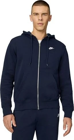 Nike Club Fleece FZ Hoodie obsidian/white (Herren)