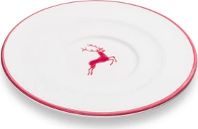 Gmundner Keramik Bordeauxroter Hirsch Unterteller Cappuccino Gourmet 14cm