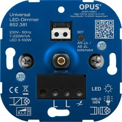 Opus Universal-Dimmer für LED-, Glüh- und Halogenlampen
