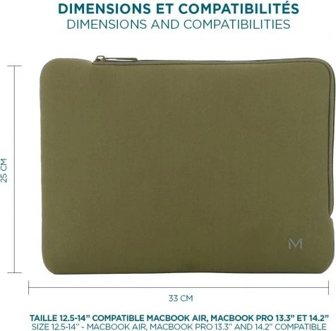 Mobilis Skin 12.5-14" Sleeve Notebookhülle, khaki/grau