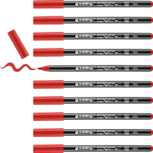 edding 4200 Porzellanpinselstift rot, 10er-Pack