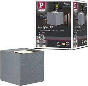 Paulmann LED Cybo eckig 80x80mm Wandleuchte 2-flammig grau