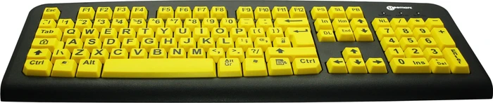 Geemarc Großschrifttastatur V3 gelb, USB, UK