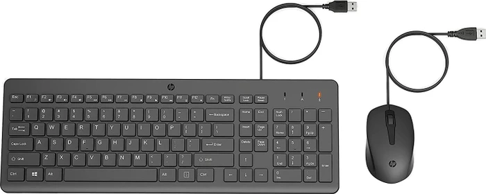 HP 150 Wired Mouse and Keyboard, schwarz, USB, DE