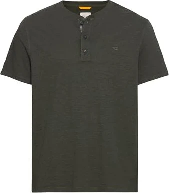 Camel Active Henley Baumwolle T-Shirt kurzarm grün (Herren)