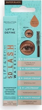 Revolution Beauty Lift & Define 5D Lash Mascara wasserfest, 14ml