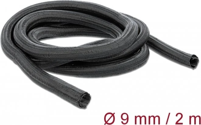 DeLOCK Geflechtschlauch selbstschließend, 9mm, 2m, schwarz