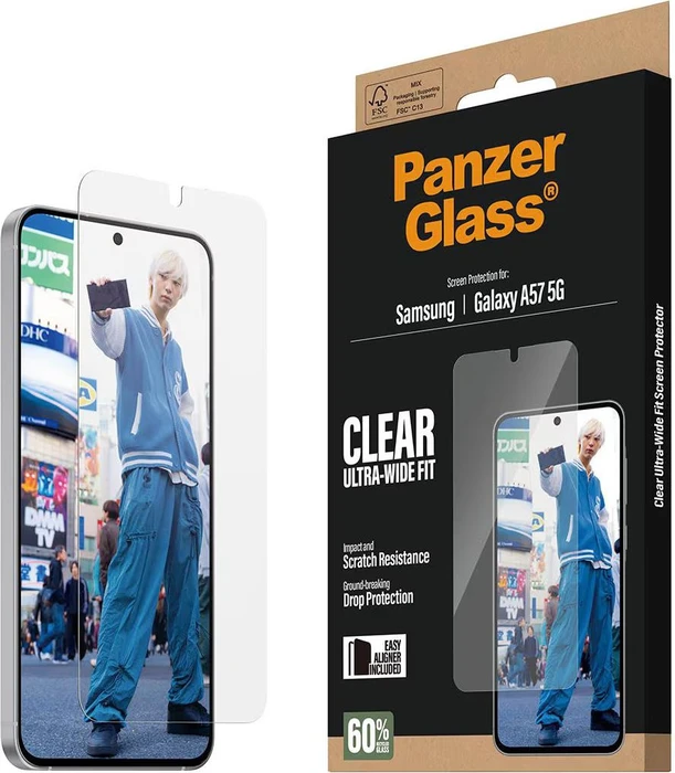 PanzerGlass Screen Protector Ultra-Wide Fit w. EasyAligner für Samsung Galaxy A57 5G