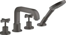 Hansgrohe Axor Citterio 4-Loch Wannenkombination mit Kreuzgriff brushed black chrome