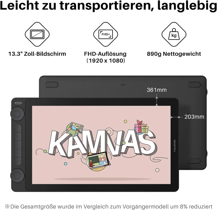 Huion Kamvas 13 Gen3, Cosmos Black