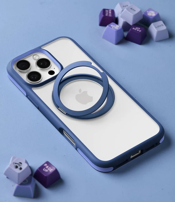 Torras Ostand R Fusion Case für Apple iPhone 16 Pro navy blue