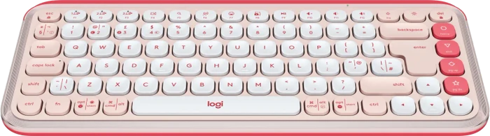 Logitech POP Icon Keys, Rose & Off-White, Logi Bolt, USB/Bluetooth, UK