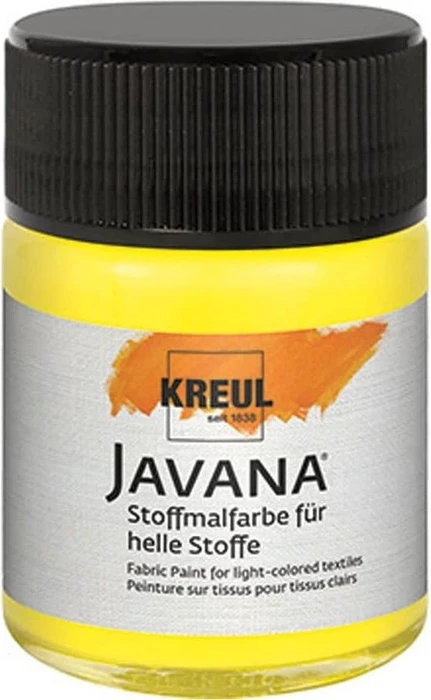Kreul Javana Stoffmalfarbe für helle Stoffe, citron, 50ml