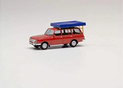 Herpa Wartburg 353 '66 Tourist mit Dachzelt im Fahrzustand rot