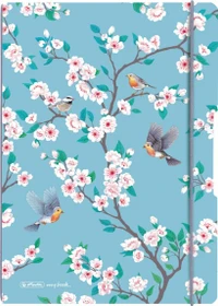Herlitz my.book flex Notizheft, A5, Lineatur 5, Kunststoff-Cover, Ladylike Birds, 40 Blatt