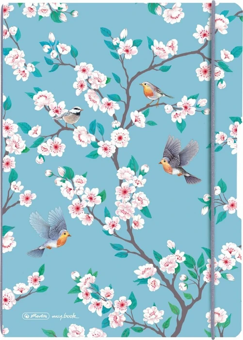 Herlitz my.book flex Notizheft, A5, Lineatur 5, Kunststoff-Cover, Ladylike Birds, 40 Blatt