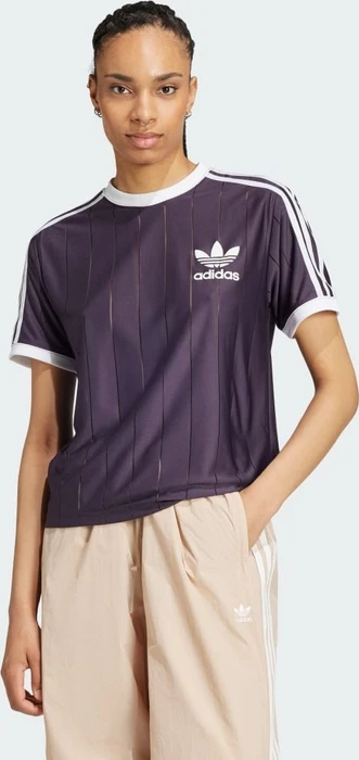 adidas Adicolor 3-Streifen Pinstripe T-Shirt kurzarm aurora black (Damen)