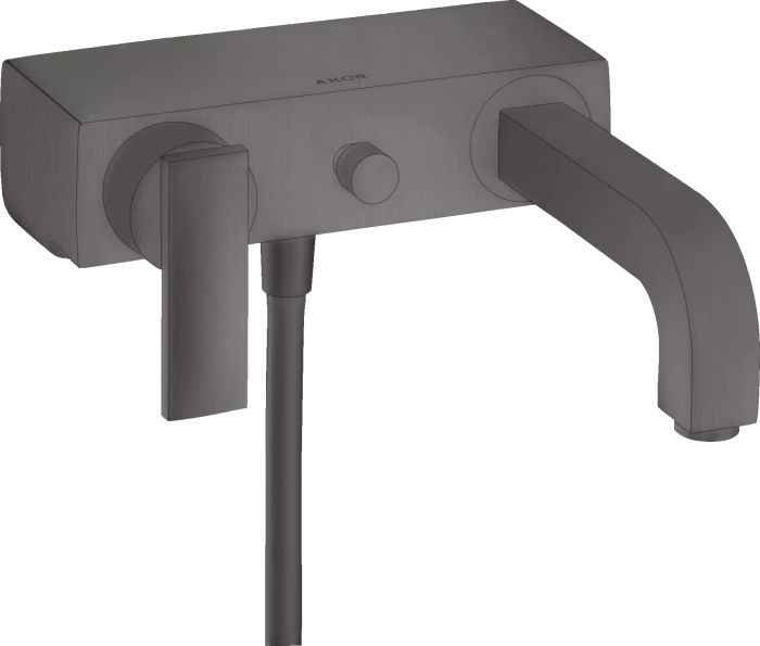 Hansgrohe Citterio Einhebel-Wannenmischer Aufputz mit Hebelgriff brushed black chrome