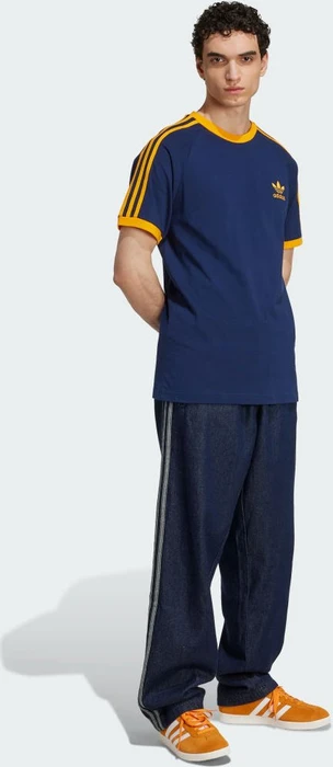 adidas Adicolor Classics 3-Streifen T-Shirt kurzarm night indigo/crew orange (Herren)