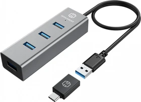Graugear G-HUB4-AC, USB-Hub, 4x USB-A 3.0, USB-A/USB-C 3.0 [Stecker] (18027)