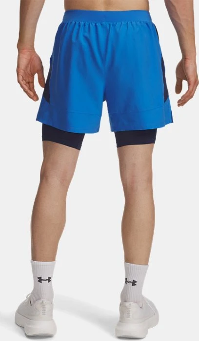 Under Armour Launch 2-in-1 Laufhose kurz blue atlantis/washed navy/reflective (Herren)