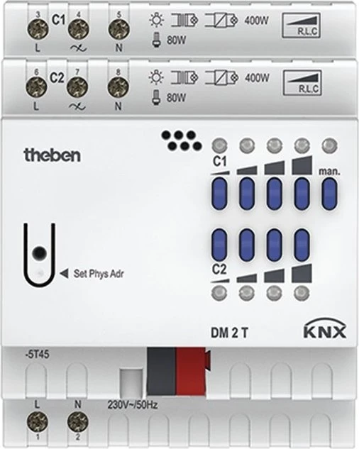 Theben DM T KNX Universal-Dimmaktor, REG, Schaltaktor mit Dimmer
