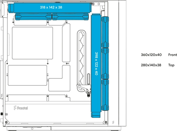 Fractal Design Define One Dark TG Light Tint, schallgedämmt