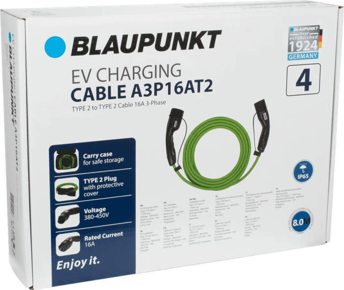 Blaupunkt Typ 2 Ladekabel, 11kW, 8m