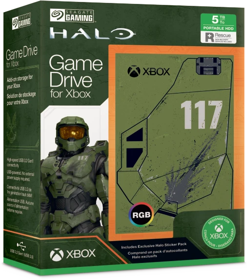 Seagate Game Drive for Xbox - Halo Infinite Limited Edition, 5TB, +Rescue, USB 3.0 Micro-B