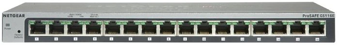Netgear ProSAFE Plus GS116 Desktop Gigabit Smart Switch, 16x RJ-45