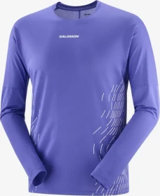Salomon Sense Aero Graphic Laufshirt langarm liberty/sepia rose (Herren)