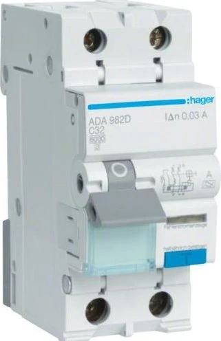 Hager Fehlerstrom-Leitungsschutzschalter 1P+N 6kA C-32A 30mA Typ A