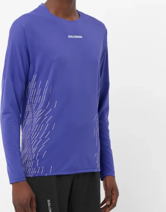 Salomon Sense Aero Graphic Laufshirt langarm liberty/sepia rose (Herren)