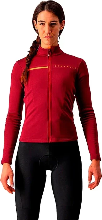 Castelli Sinergia 2 FZ Trikot langarm bordeaux/brilliant pink (Damen)