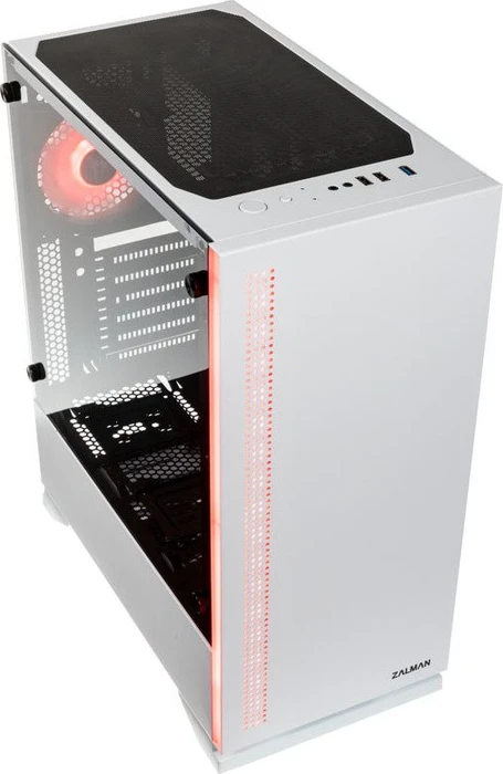Zalman S5, weiß, Glasfenster