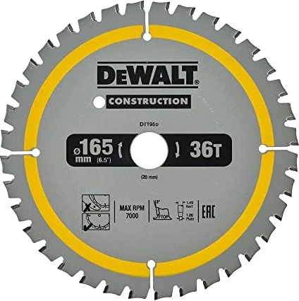 DeWalt DT1950 Kreissägeblatt 40Z, 165x1.5x20mm, 1 Stück