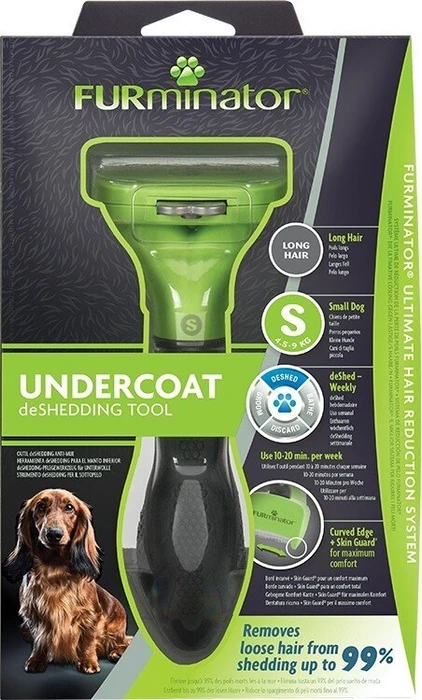 FURminator deShedding Tool für kleine Hunde mit langem Fell, Version 2