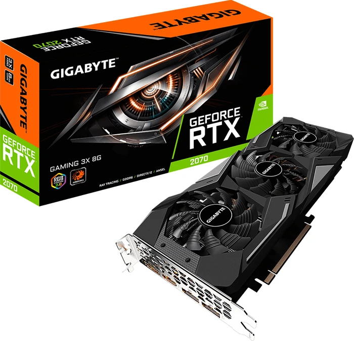 GIGABYTE GeForce RTX 2070 Gaming 3X 8G, 8GB GDDR6, HDMI, 3x DP