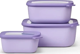 Mepal Multischüssel Cirqula rechteckig hoch Aufbewahrungsbehälter-Set nordic lilac, 3-tlg.