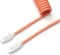 Keychron Coiled Aviator Cable, Tastaturkabel (Spiral-Textilkabel), 1.36m, rosa/orange Vorschaubild