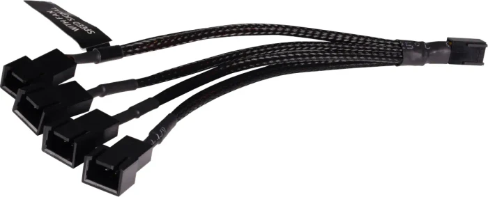 Alphacool 3-Pin auf 4x 3-Pin Verteiler, sleeved, 15cm, schwarz