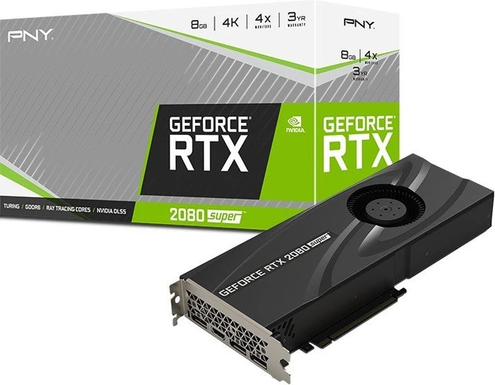 PNY GeForce RTX 2080 SUPER Blower, 8GB GDDR6, HDMI, 3x DP