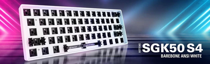 Sharkoon Skiller SGK50 S4 Barebone Gaming Tastatur, weiß, ANSI