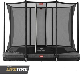 Berg Ultim Favorit InGround mit Sicherheitsnetz 280x190cm Bodentrampolin grau