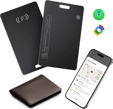 Lmrbelec Tracker Karte für iPhone & Android schwarz, 2er-Pack