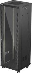 Lanberg 19" Rackschrank 37HE, freistehend, Flat Pack, Glastür, IP20, RAL 9004, 600mm tief