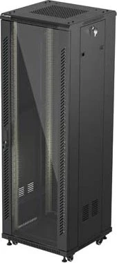 Lanberg 19" Rackschrank 37HE, freistehend, Flat Pack, Glastür, IP20, RAL 9004, 600mm tief