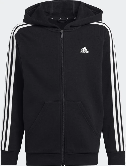 adidas Essentials 3-Streifen Fleece Hoodie schwarz/weiß (Junior)