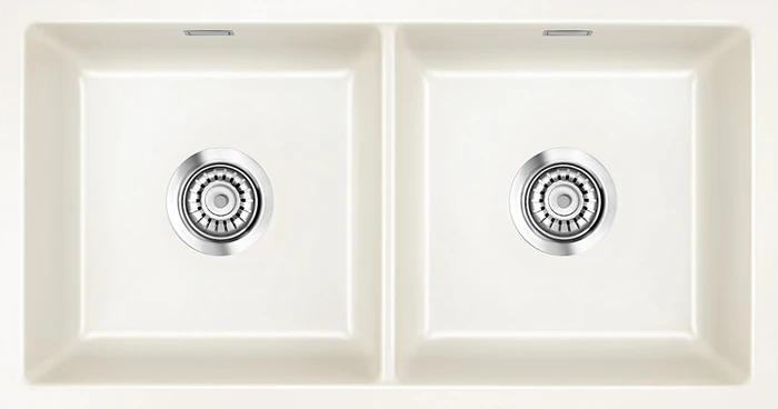 systemceram Mera Twin U/g Unterbau Doppelspüle magnolie